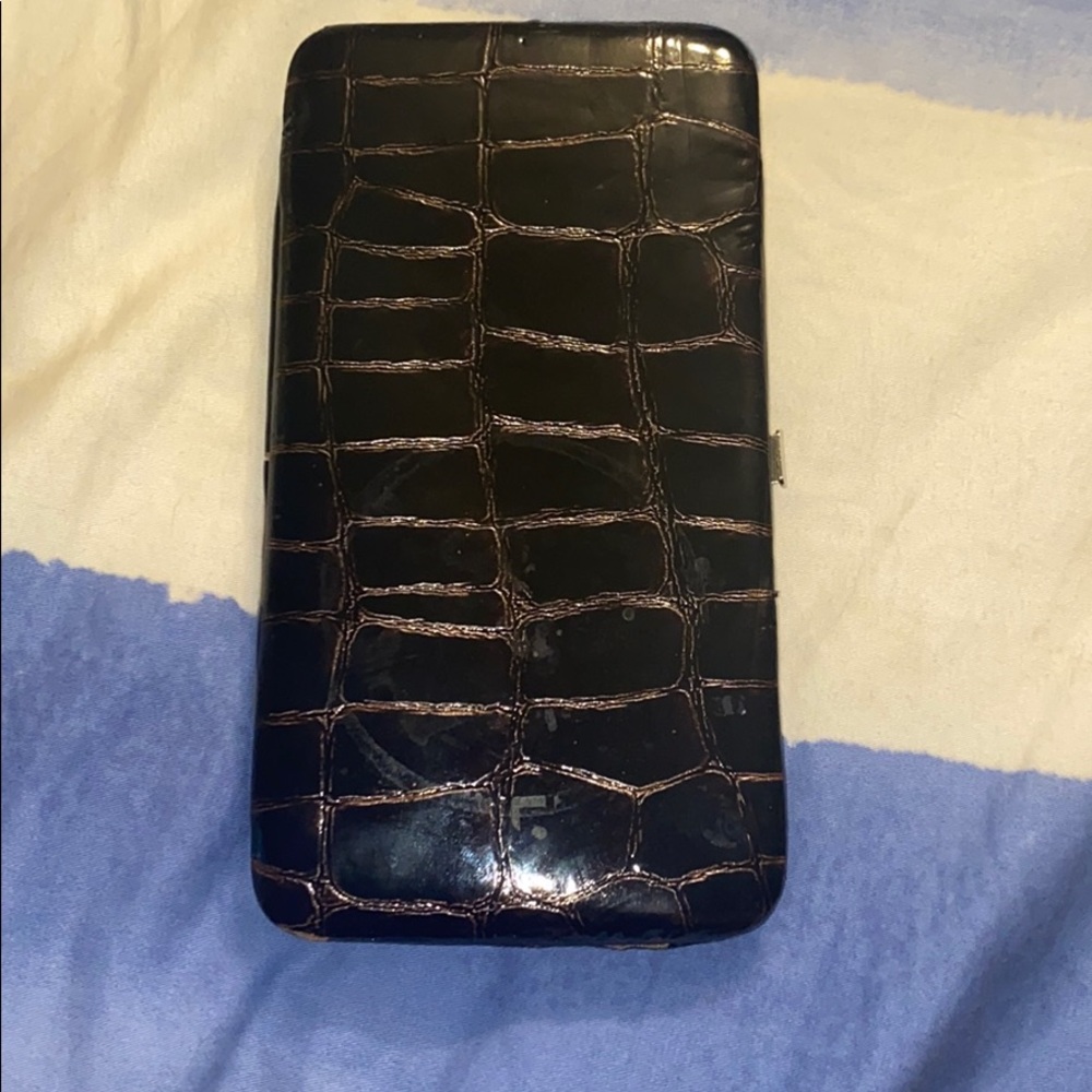 Leather snap wallet